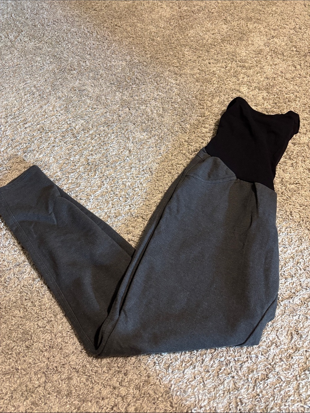 Motherhood Maternity Grey Leggings with Black Waistband